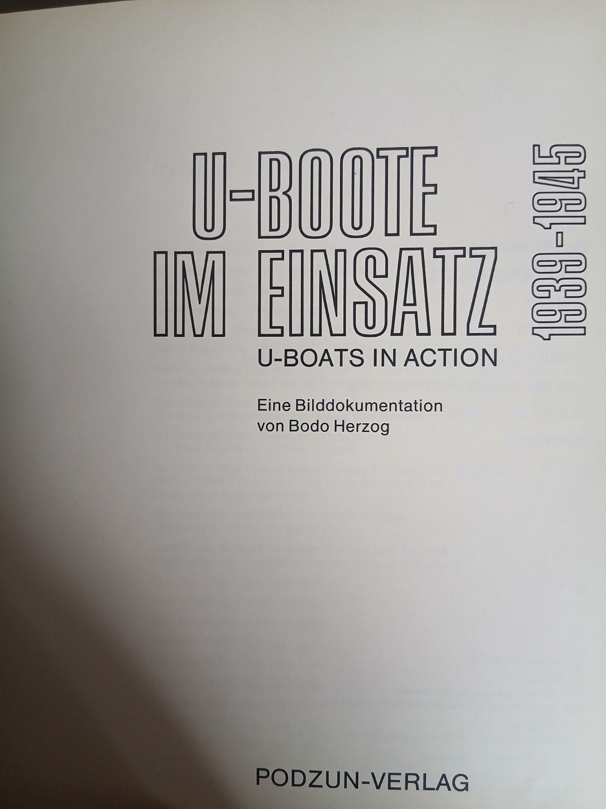 ALLEEN OPHALEN/U-Boats in Action 1939-1945 IN HET DUITS, Ophalen, Landmacht, Duitsland, Boek of Tijdschrift