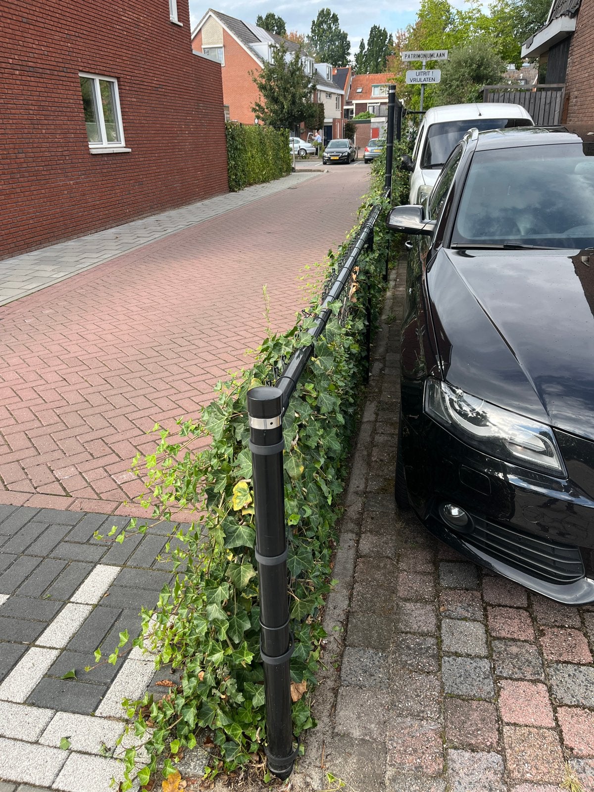 Hekwerk zwart met harmonicagaas, Ophalen, Zo goed als nieuw, IJzer