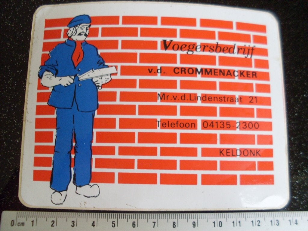 sticker voegersbedrijf v.d. Crommenacker keldonk logo, Verzamelen, Verzenden, Zo goed als nieuw, Bedrijf of Vereniging