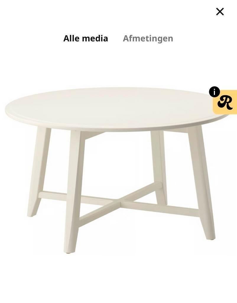 Witte ronde salontafel, Gebruikt, 50 tot 100 cm, Rond, Minder dan 50 cm