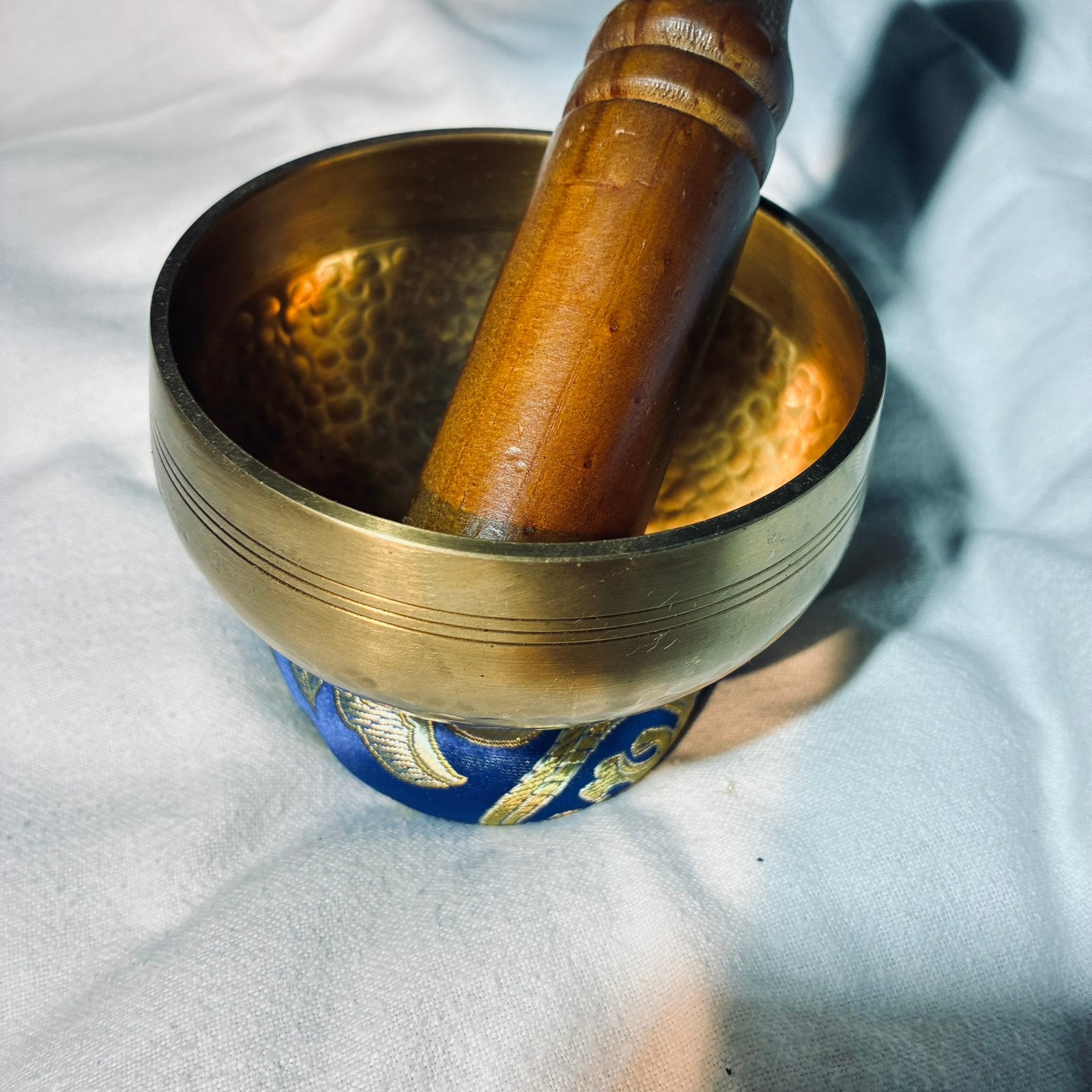 Mooie klankschaal met slaghout en kussentje, Overige soorten, Ophalen of Verzenden, Zo goed als nieuw, X
