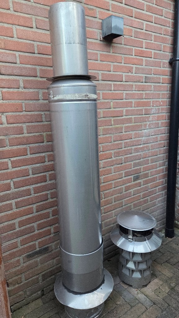 Schoorsteen kachelpijp 250mm/25cm x 190cm hoog, Ophalen, Afvoer, Zo goed als nieuw, Rvs