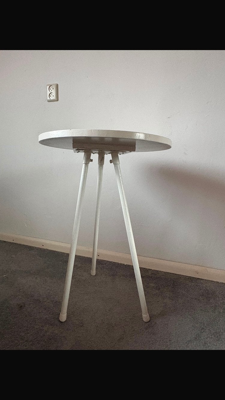 Hoge witte ronde tafel, Minder dan 55 cm, Rond, Zo goed als nieuw, Ophalen