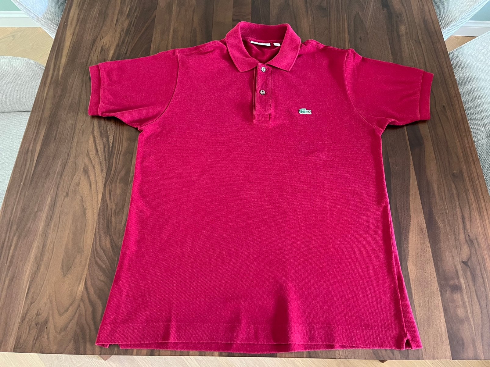 Lacoste polo, heren, classic fit, maat 4/medium, Ophalen of Verzenden, Zo goed als nieuw, Maat 48/50 (M), Rood