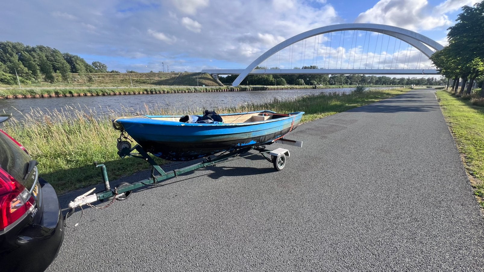 Mooie polyesterboot 4.3m, Ophalen, Zo goed als nieuw, Overige typen, Motorboot