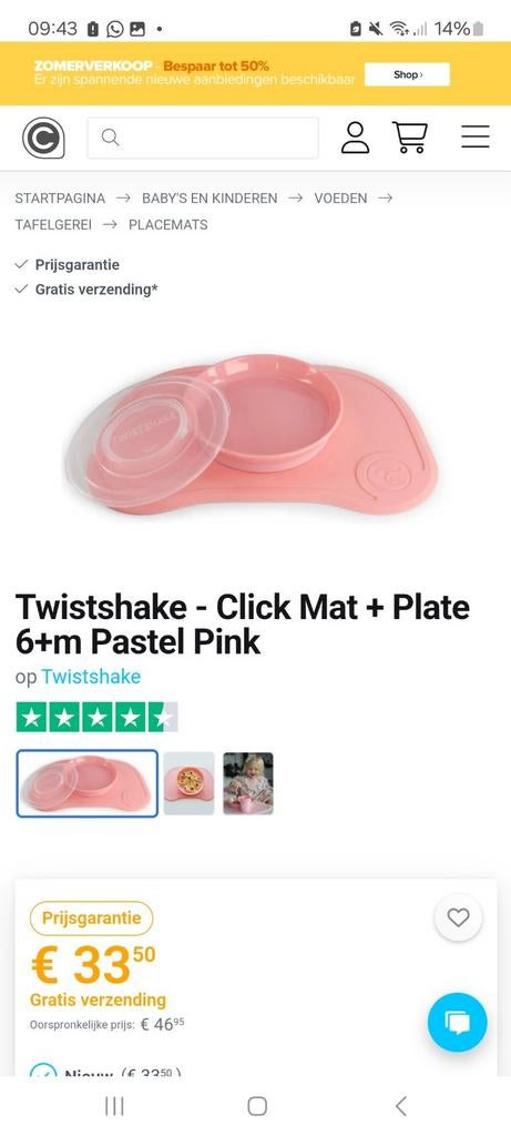 Twistshake placemat en bord voor magnetron, nieuw, Ophalen of Verzenden