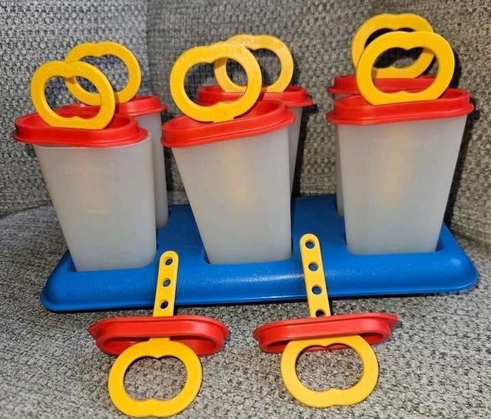 Tupperware ijsjesmaker set - maak zelf gezonde ijsjes!, Ophalen of Verzenden, Gebruikt, Blauw, Overige typen
