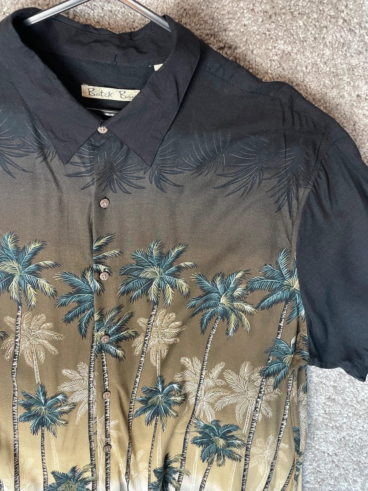 Hawaii Overhemd Heren XXL Zwart Batik Bay Palmbomen Vakantie, Ophalen of Verzenden, Zo goed als nieuw, Hawaii