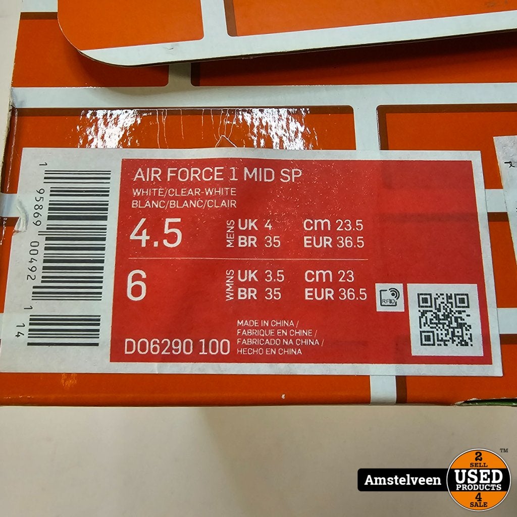 Nike Air Force 1 Mid Off-White 36.5 | Nieuw, Kinderen en Baby's, Nike, Zo goed als nieuw, https://www.nike.com/nl/help/a/contact-us