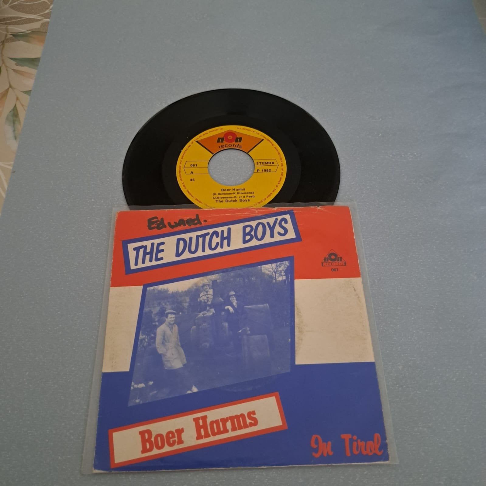 Edward The Dutch Boys - Boer Harms / In Tirol (Single), Cd's en Dvd's, Vinyl Singles, Ophalen, Gebruikt, Nederlandstalig
