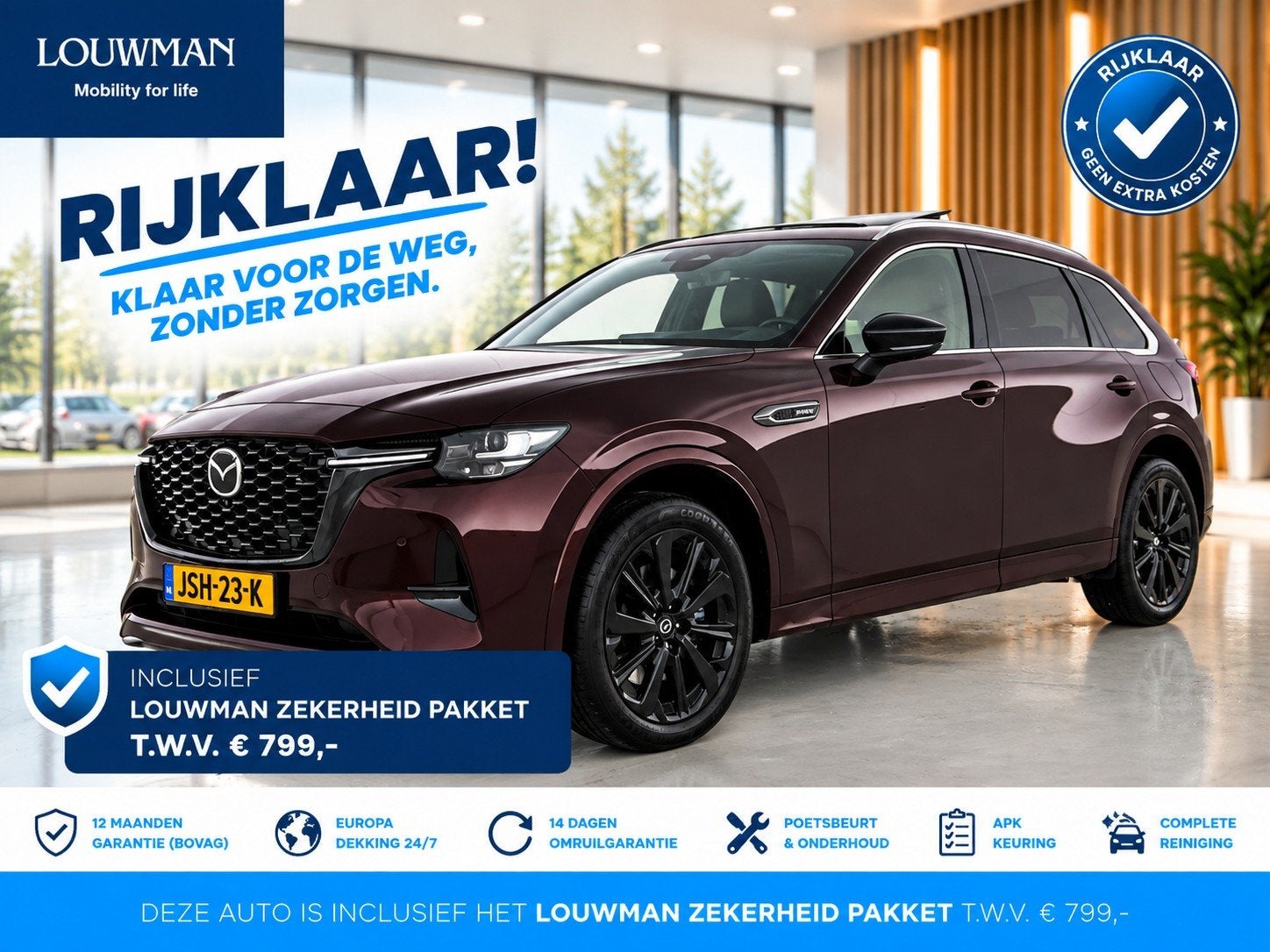 Mazda CX-80 2.5 e-SkyActiv PHEV Homura Plus | RIJKLAAR INCLU, Auto's, 12 maanden, Gebruikt, CX-80, Bedrijf