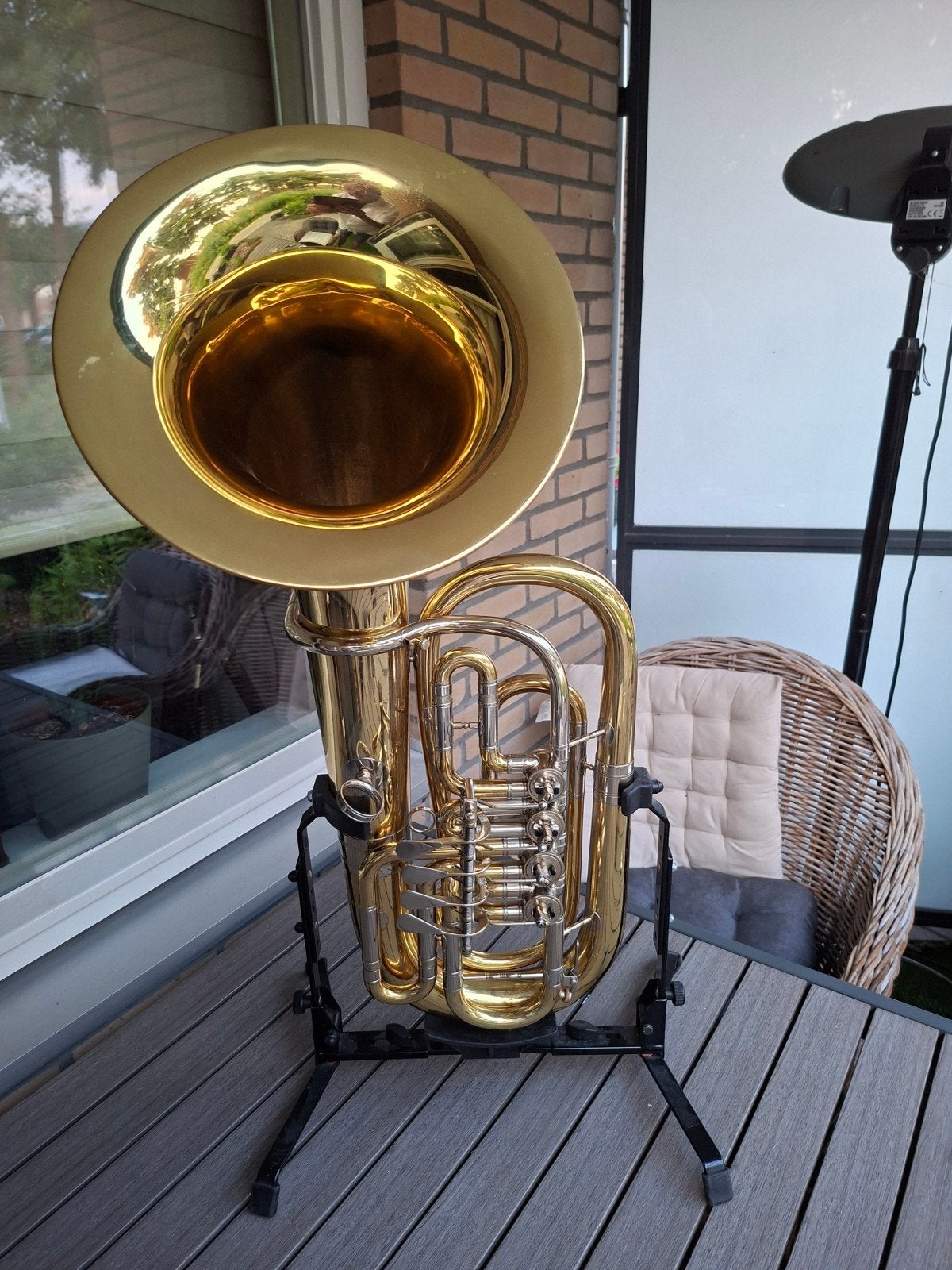 Cerveny cep 538  Frontbel Euphonium 4 kleppen, Ophalen of Verzenden, Zo goed als nieuw, Euphonium of Tenortuba, Met koffer of draagtas