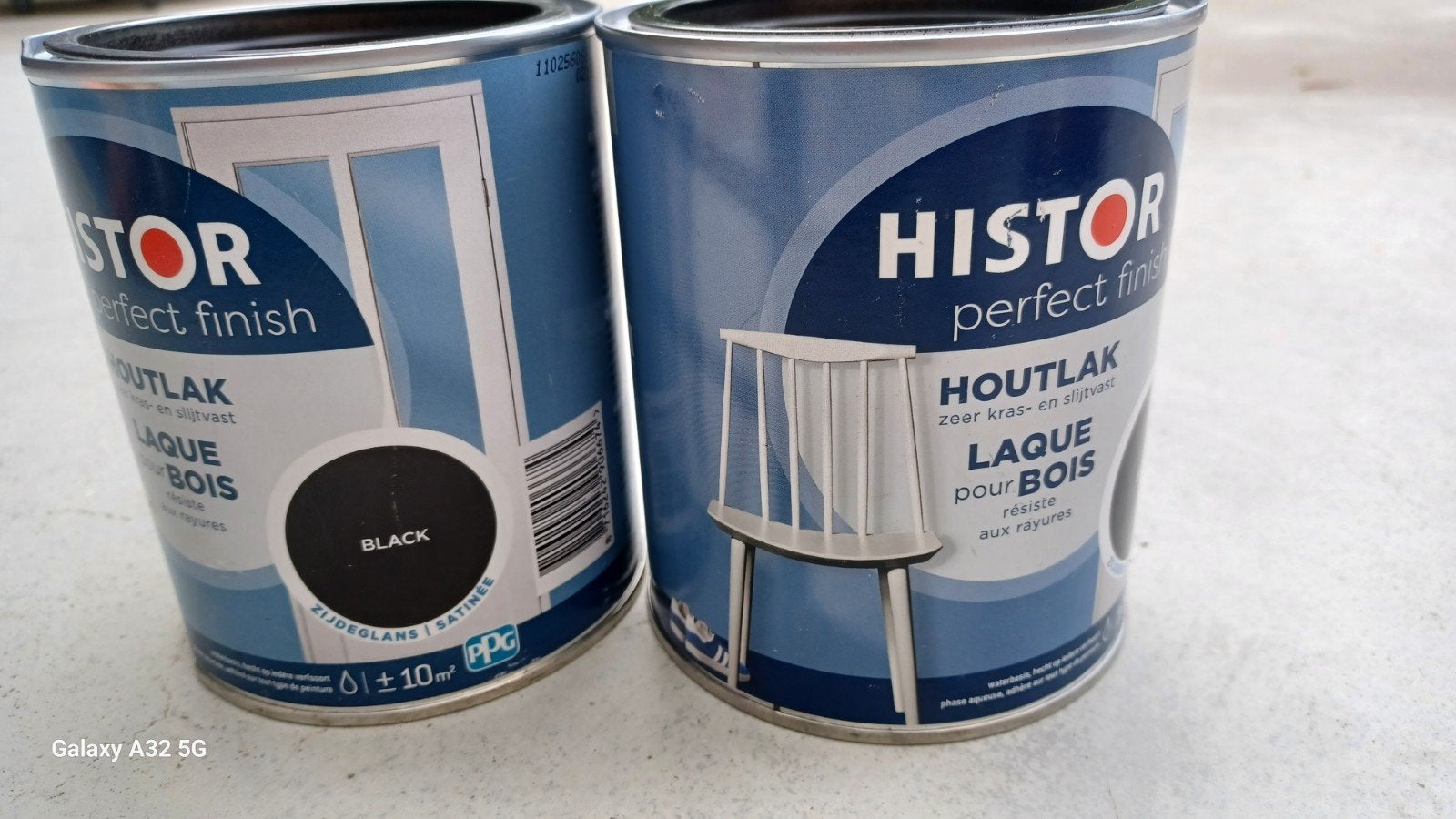 2x  nieuw blik Histor Houtlak black  20m², Ophalen, Nieuw, Lak