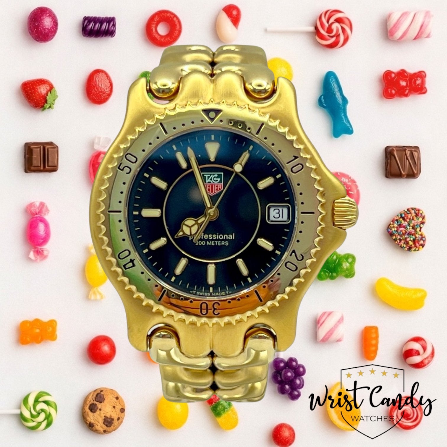 TAG Heuer S/El gold • full set 2000 • ongedragen, Info@wristcandy.nl, Staal, Nieuw, Ophalen of Verzenden