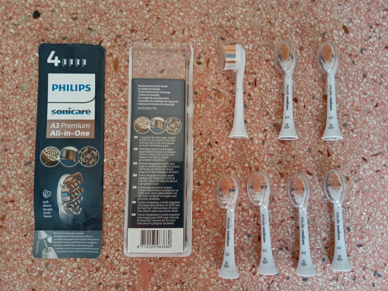 020/7x PHILIPS SONICARE A3 PREMIUM OPZETBORSTELS/ORAL-B, Ophalen, Nieuw, Opzetborstel