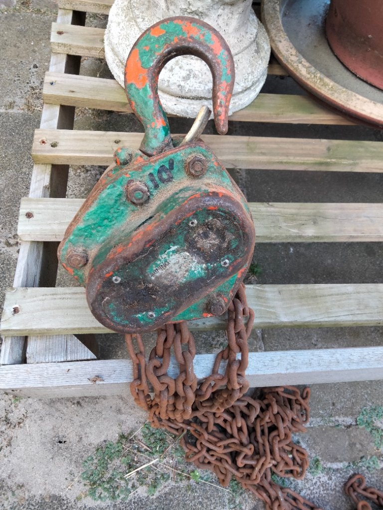 Handmatige ketting takel, Ophalen, Gebruikt, Handmatig