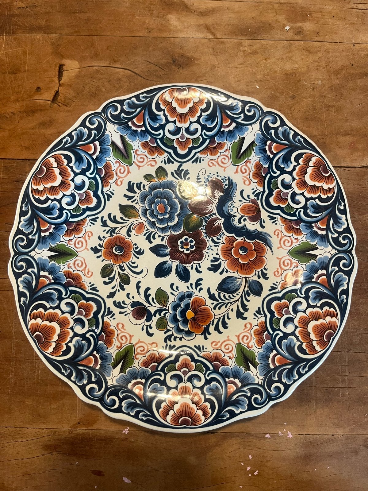 Handgeschilderd Delfts polychroom bord - Potterie Oud Delft, Ophalen of Verzenden