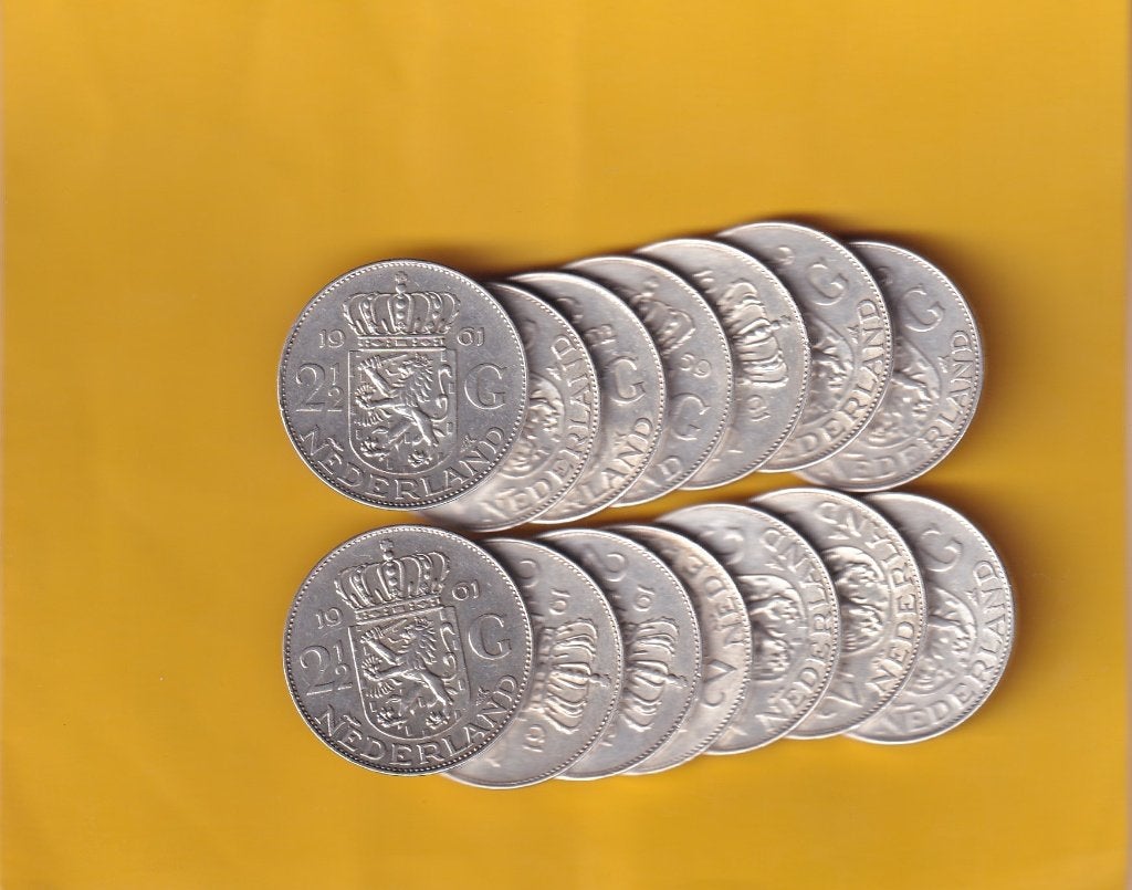 14 Zilveren Koningin Juliana Rijksdaalders Divers, Koningin Juliana, Zilver, 2½ gulden, Verzenden