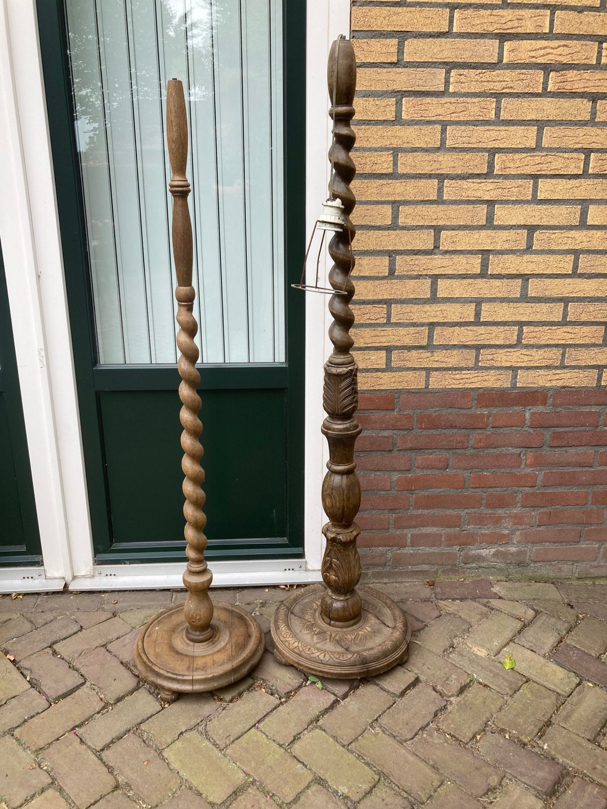 Houten staande schemerlamp voeten geen hout worm., Ophalen of Verzenden