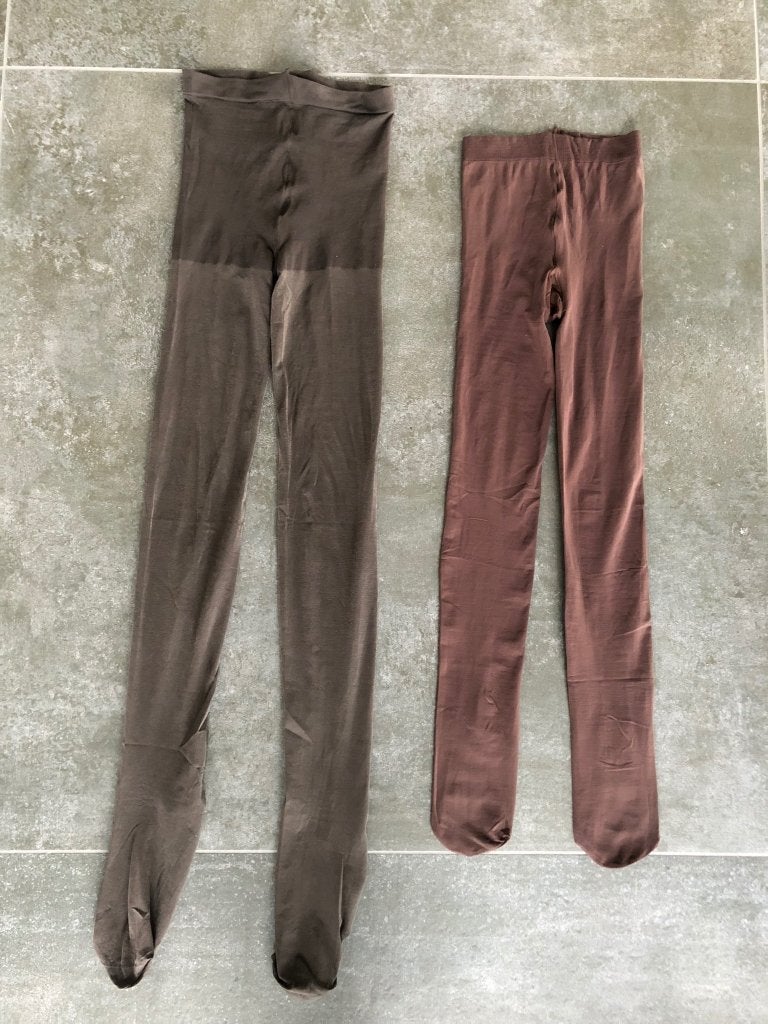 2 panty's, maat XS, Bruin, Verzenden, Overige maten, Panty