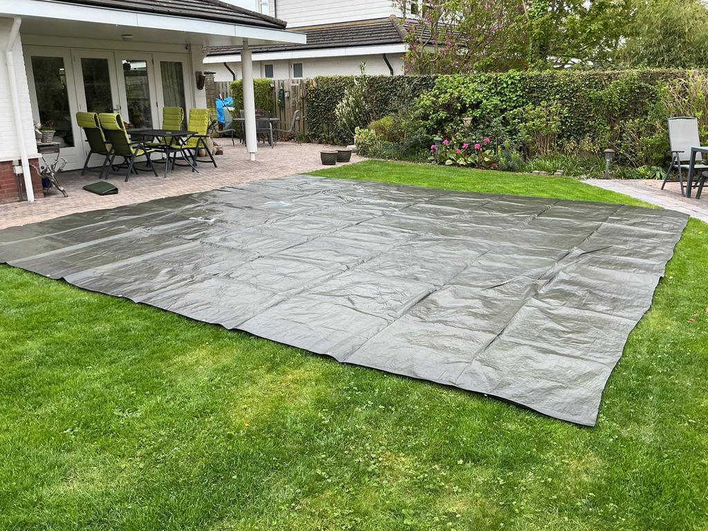 Zeil oranje/groen, Ophalen of Verzenden, Zo goed als nieuw, 15 m² of meer, Zeil