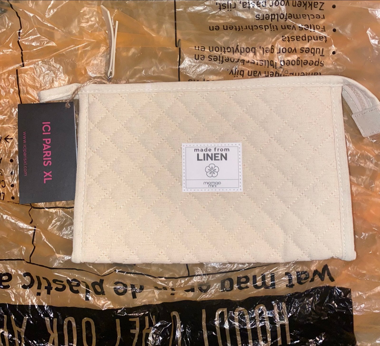 Nieuwe Ici Paris XL Toilettas - Gemaakt van Linnen, Ophalen of Verzenden, Nieuw, Beige
