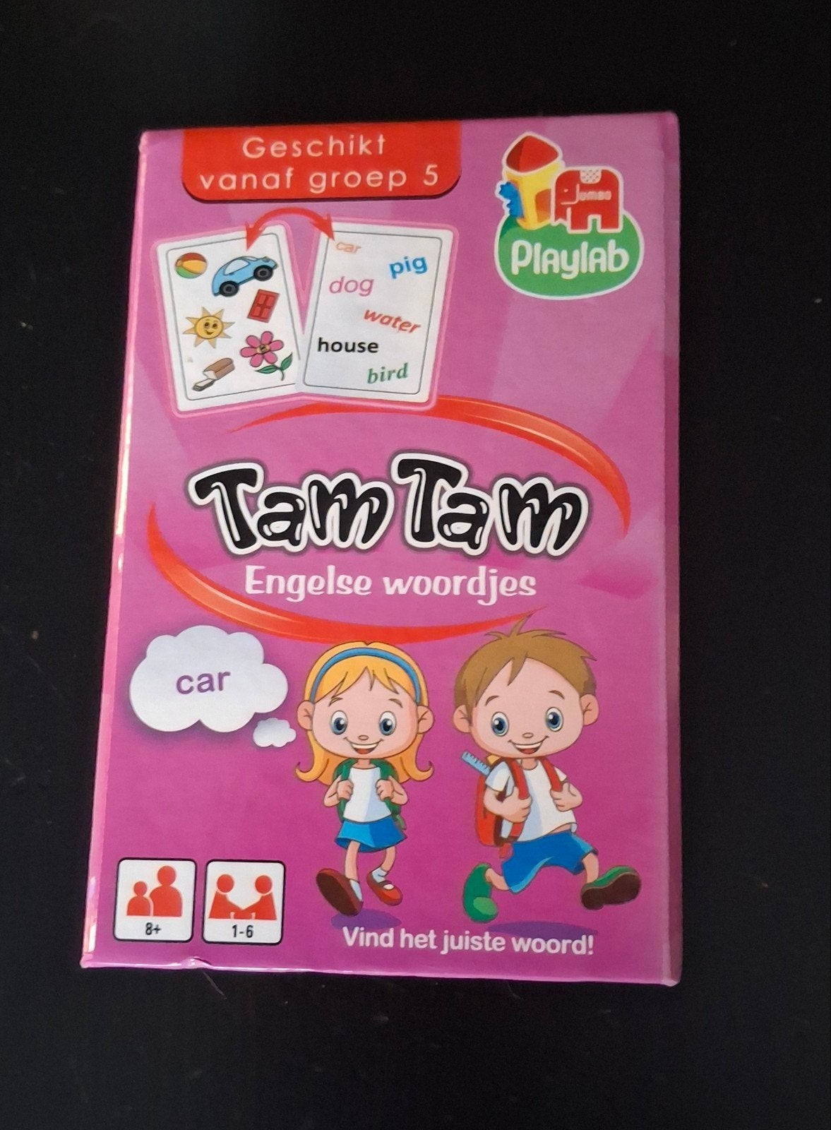 Tam Tam Engelse Woordjes - Leerzaam Kaartspel, Een of twee spelers, Ophalen of Verzenden, Gebruikt, Playlab