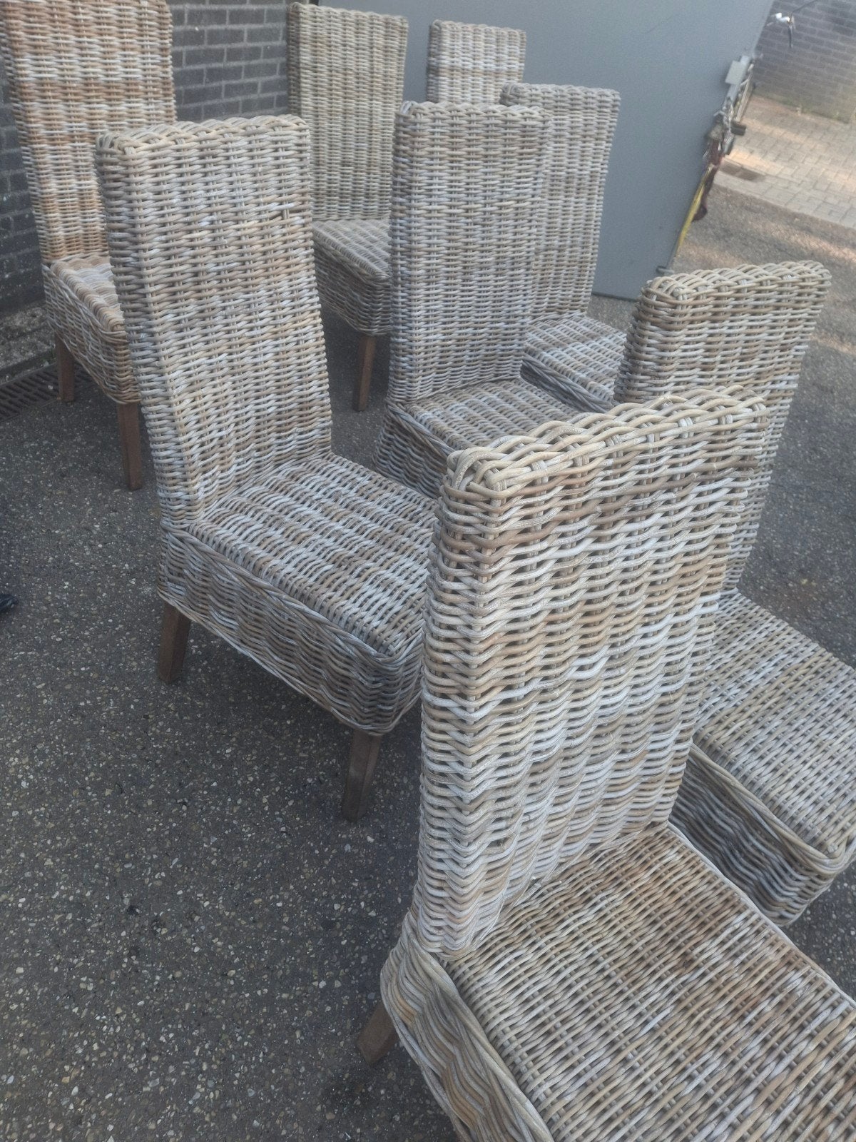 8 Rotan Eetkamerstoelen - Comfortabel en Stijlvol, Ophalen, Gebruikt, Overige kleuren, Landelijk, Bohemian