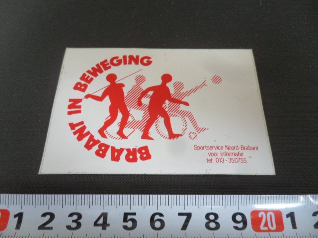 sticker brabant in beweging tilburg rood fiets rolstoel loop, Ophalen of Verzenden, Zo goed als nieuw
