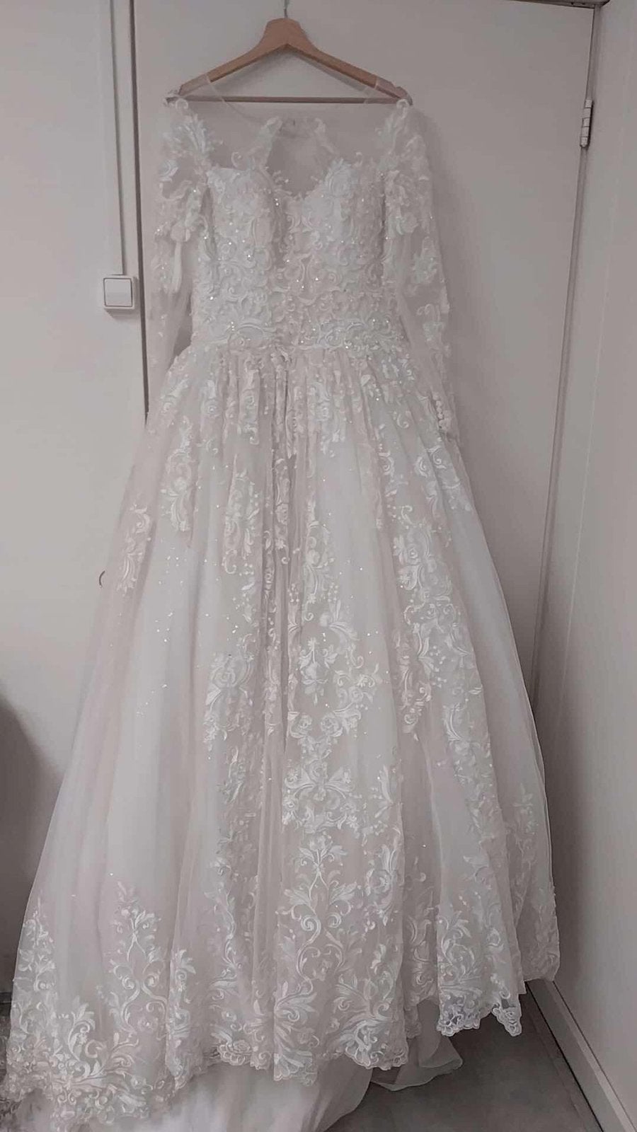 trouwjurk mermaid ballroom A line, Ophalen of Verzenden, Zo goed als nieuw, Wit, Trouwjurk