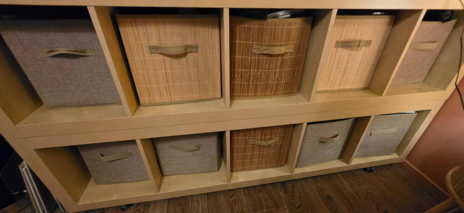 Ikea Kalax 5 vaks - 2 stuks - Dressoir - op wieltjes, Ophalen, Met plank(en), Minder dan 50 cm, Zo goed als nieuw