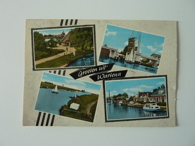 jr 60 WARTENA WARTEN 2 ansichten Margriet kanaal Kruiswaters, Ophalen, 1960 tot 1980, Gelopen, Friesland