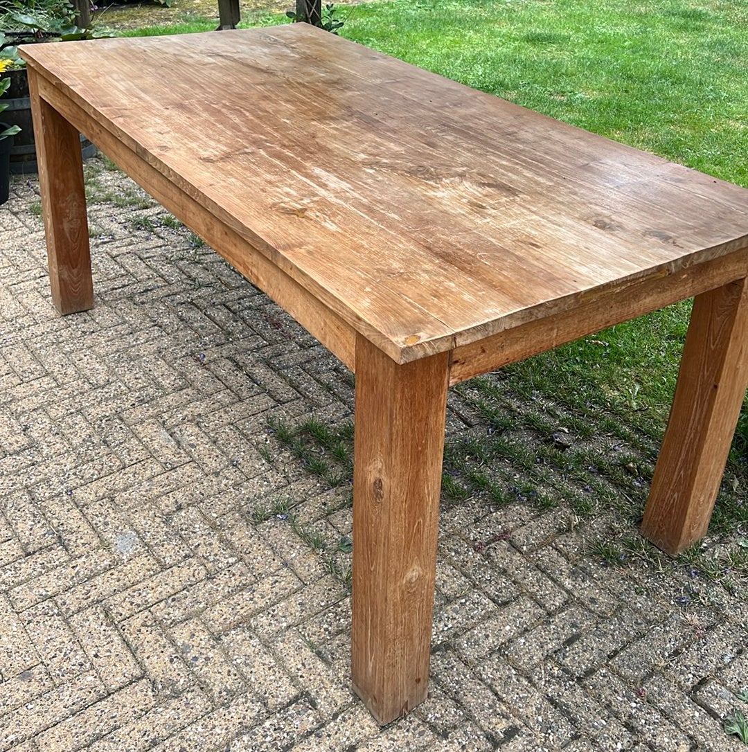 Teakhouten eettafel of tuintafel 180, Huis en Inrichting, Tafels | Eettafels, Ophalen, Gebruikt, Teakhout, 50 tot 100 cm