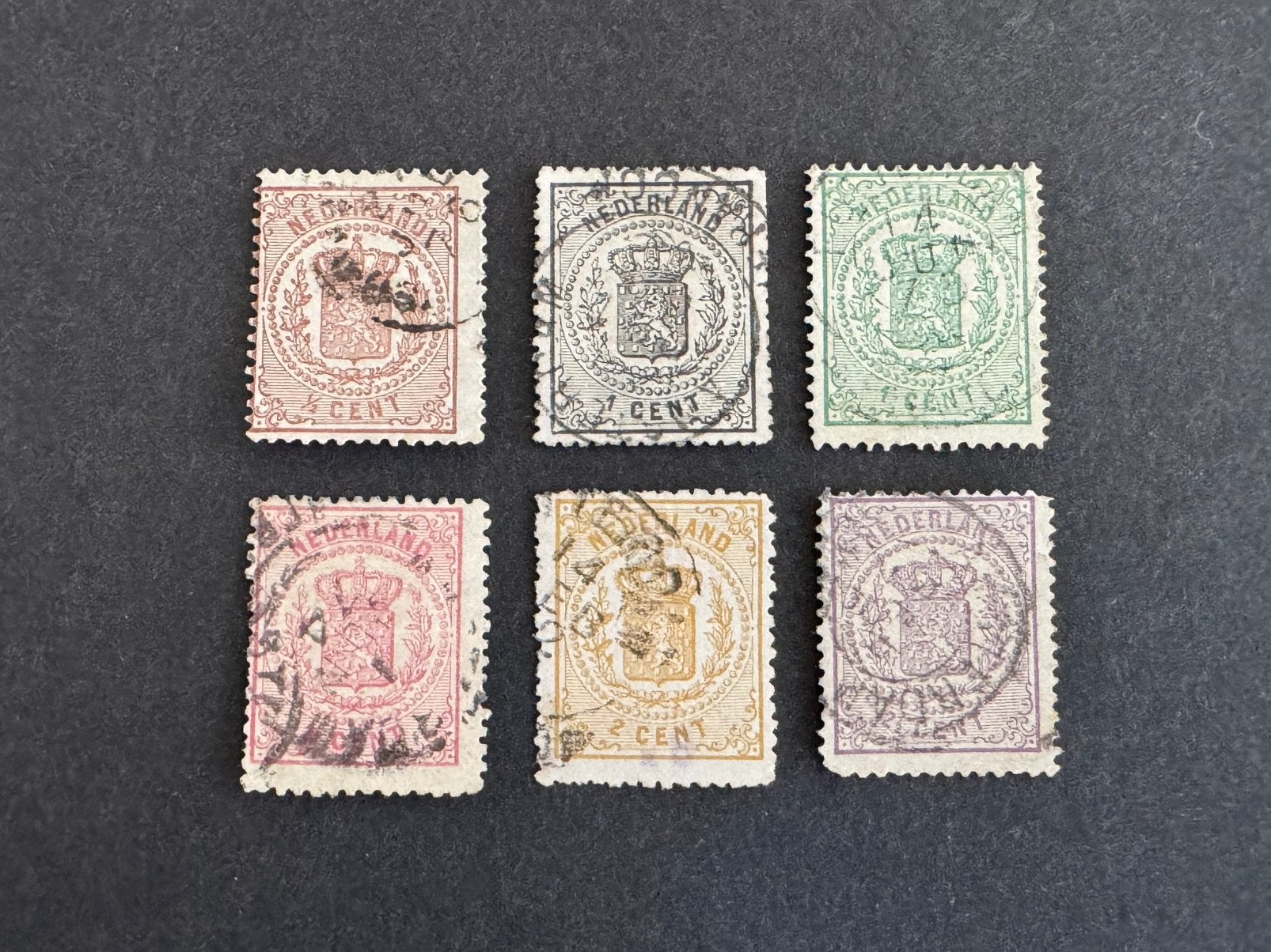 1869-187- Wapenzegels NVPH nr 13-18 gestempeld, Verzenden, T/m 1940, Gestempeld
