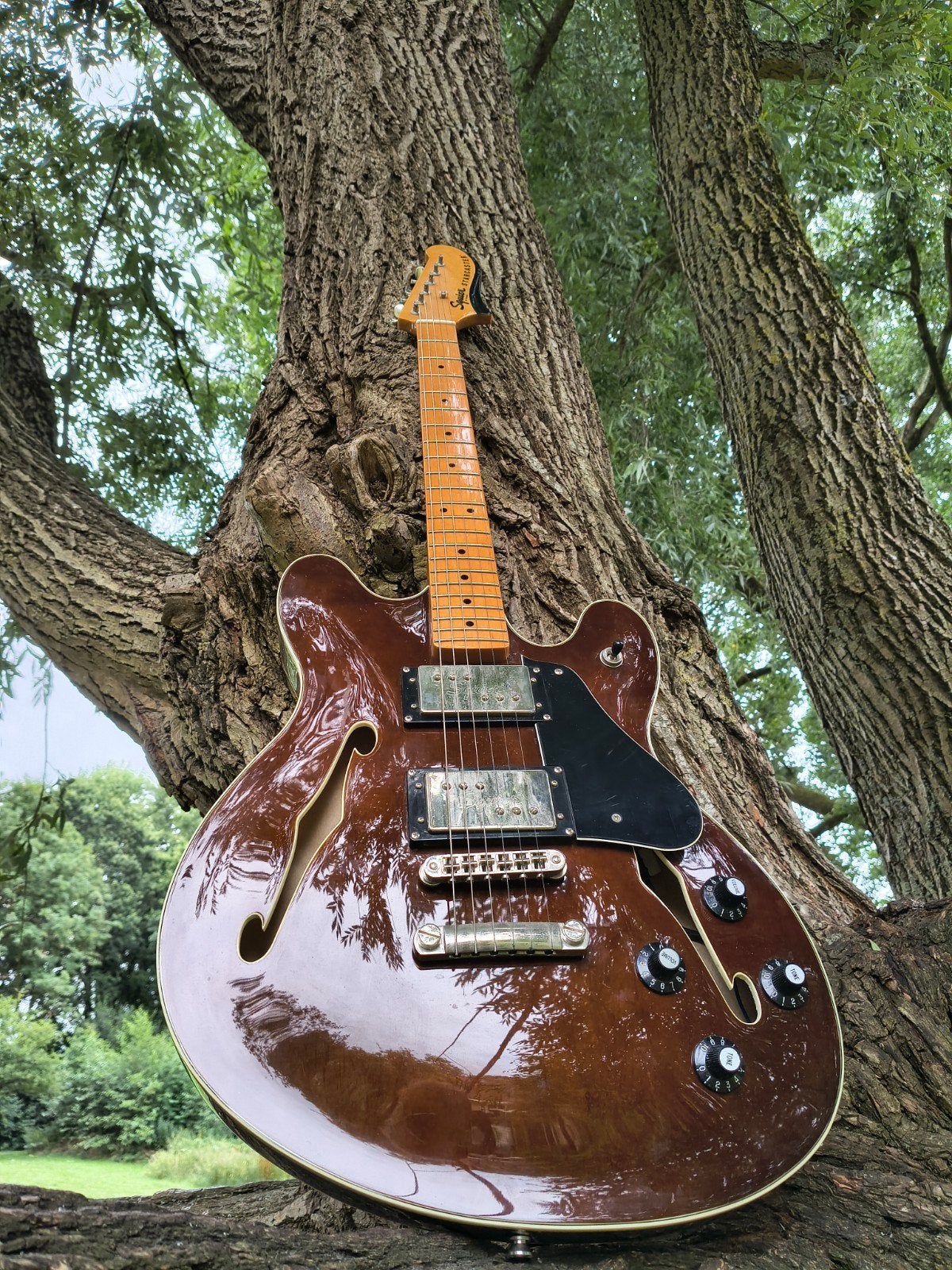 Squier Starcaster 2021 with signature, Ophalen of Verzenden, Zo goed als nieuw, Solid body, Fender