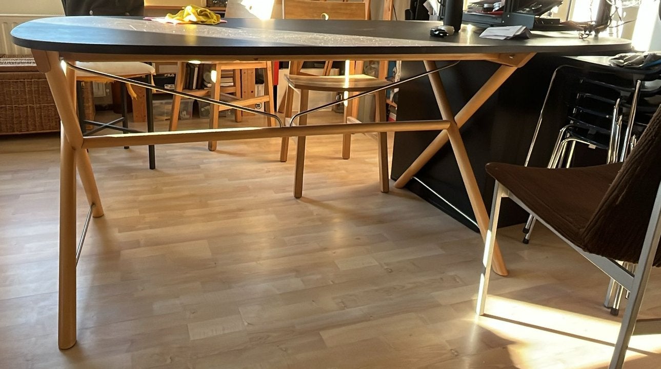 Z.s.m. weg IKEA Oppeby tafelblad Dalshult onderstel, Ophalen, Gebruikt, 50 tot 100 cm, Vijf personen of meer