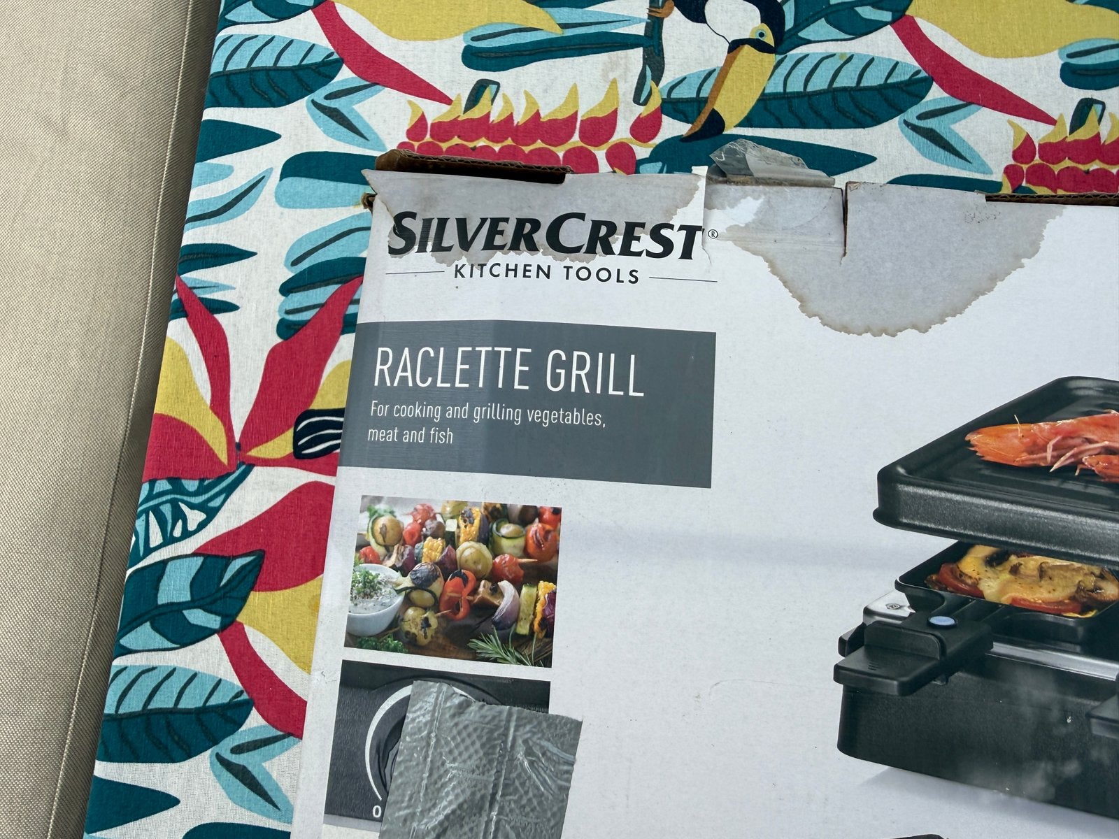 SilverCrest raclette grill 1300W - 8 pannetjes, in doos, Ophalen of Verzenden, Zo goed als nieuw, Nederland en België