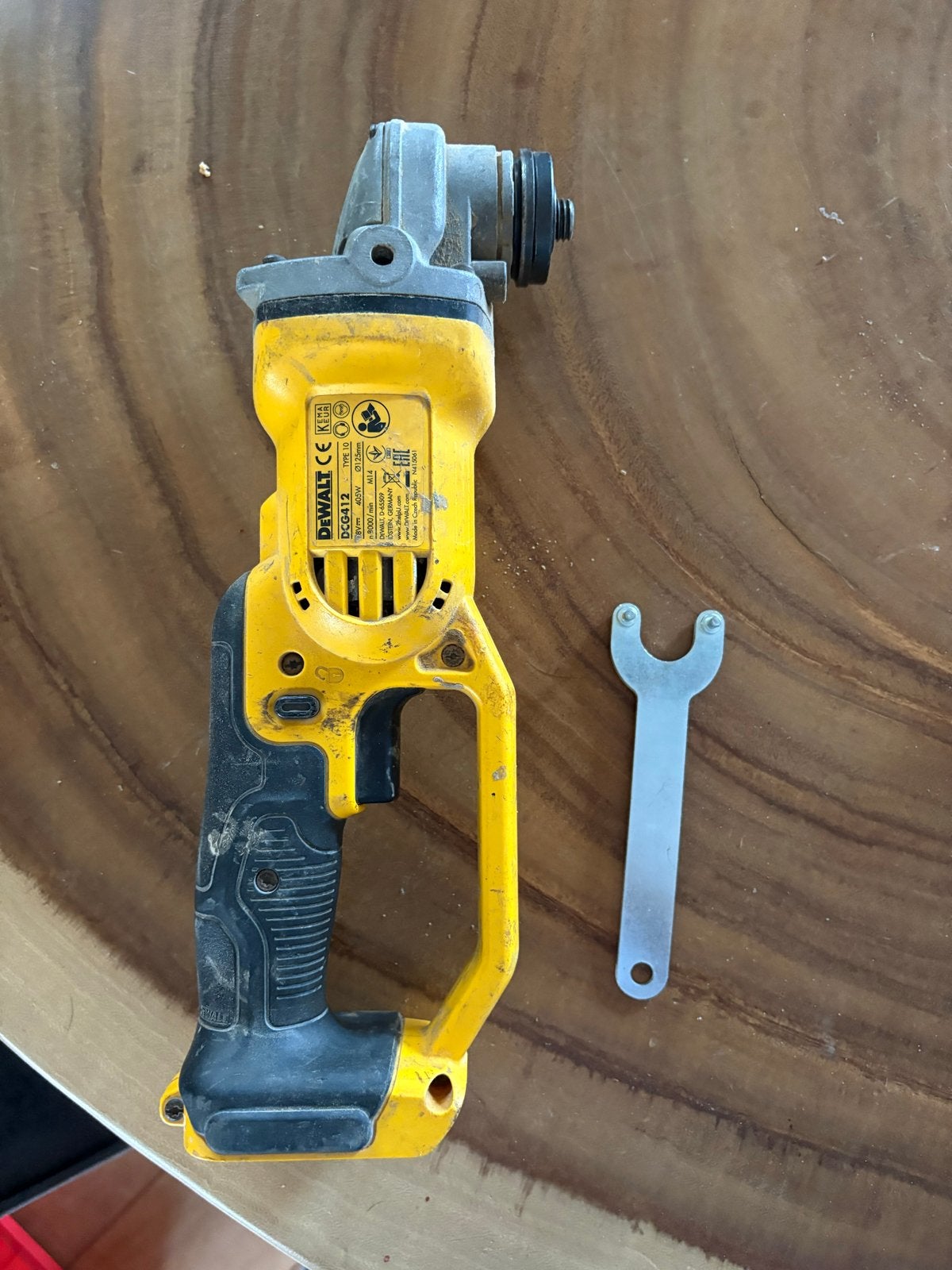 DeWalt DCG412 18V XR Accu Haakse Slijper - Gebruikt, Ophalen of Verzenden, Gebruikt, Haakse slijper, DeWalt