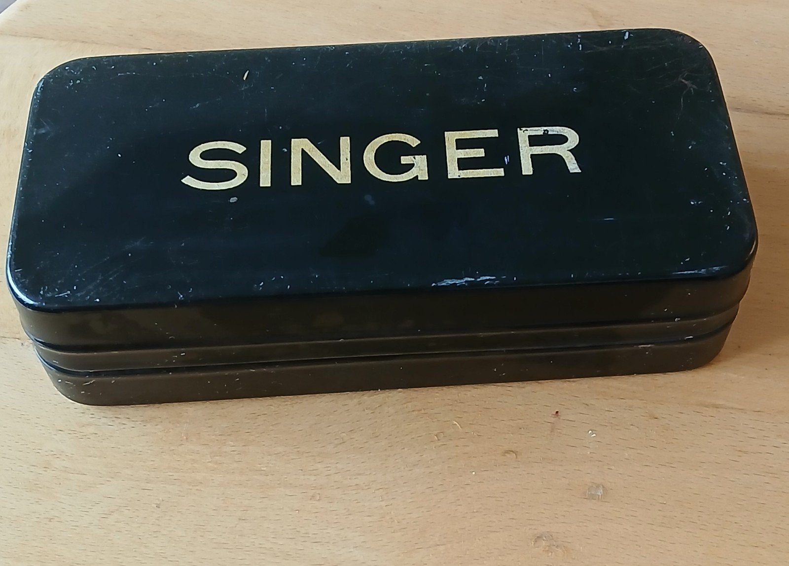 Vintage Singer Naaidoosje - Zwart met Goud, Ophalen of Verzenden