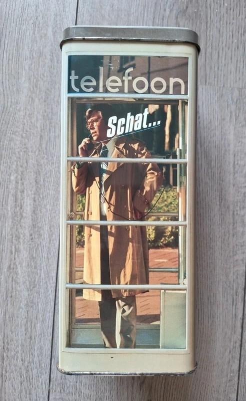 vintage bokma telefooncel blik reclameblik, Ophalen of Verzenden, Zo goed als nieuw, Overige, Overige merken