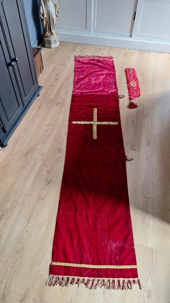 2 delige antieke schouder Velum, met goudbrokaat,  zie foto', Ophalen of Verzenden