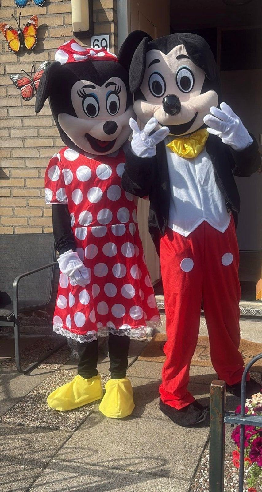 Mickey en Minnie Mouse Mascotte Pakken Te Huur, Ophalen, Gebruikt, Kostuum, Film of Tv