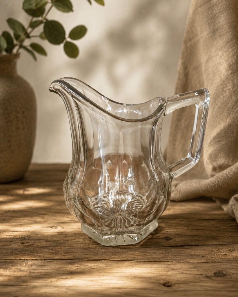 Chippendale persglazen waterkan, Kan, Overige merken, Vintage, Ophalen of Verzenden