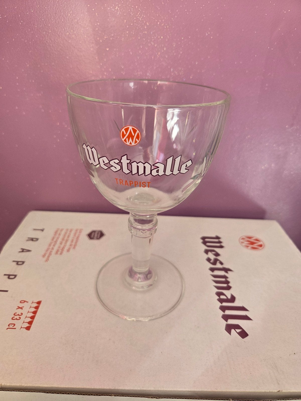 West Malle 6 bierglazen, Ophalen of Verzenden, Nieuw, Glas of Glazen, Overige merken