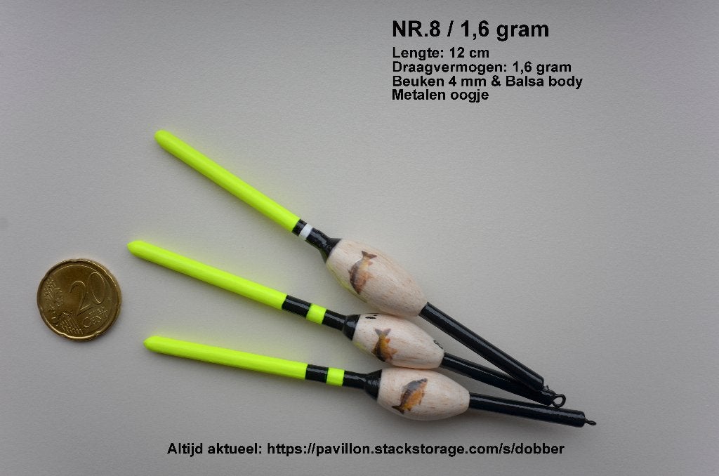 KARPERDOBBER HANDBUILT NR. 8 / 1,6 gram, Ophalen of Verzenden, Nieuw, Dobber of Lood