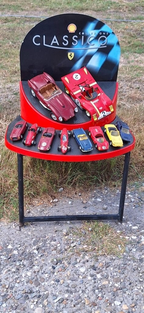 Complete Ferrari Shell Classico auto collectie met display., Auto, ., Ophalen of Verzenden, Zo goed als nieuw