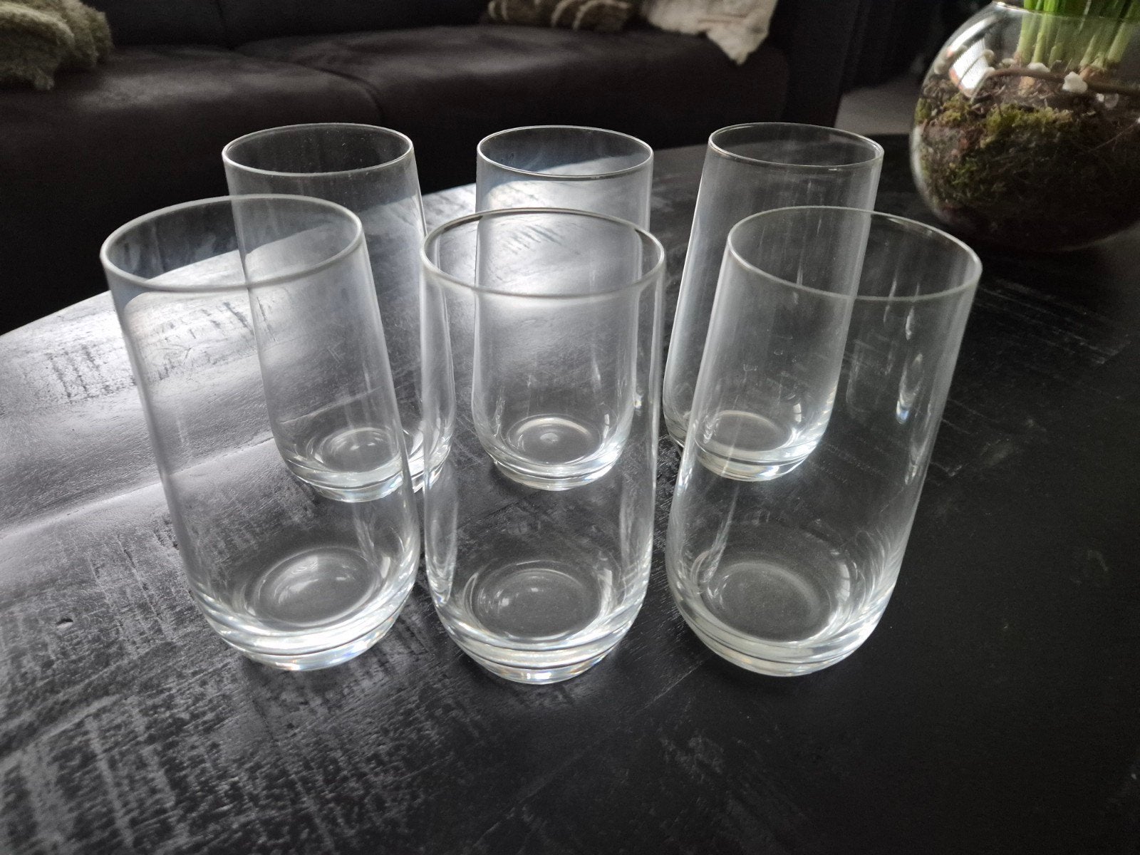 Set van 6 longdrinkglazen - 14 cm hoog, Ophalen, Zo goed als nieuw, Glas, Glas of Glazen