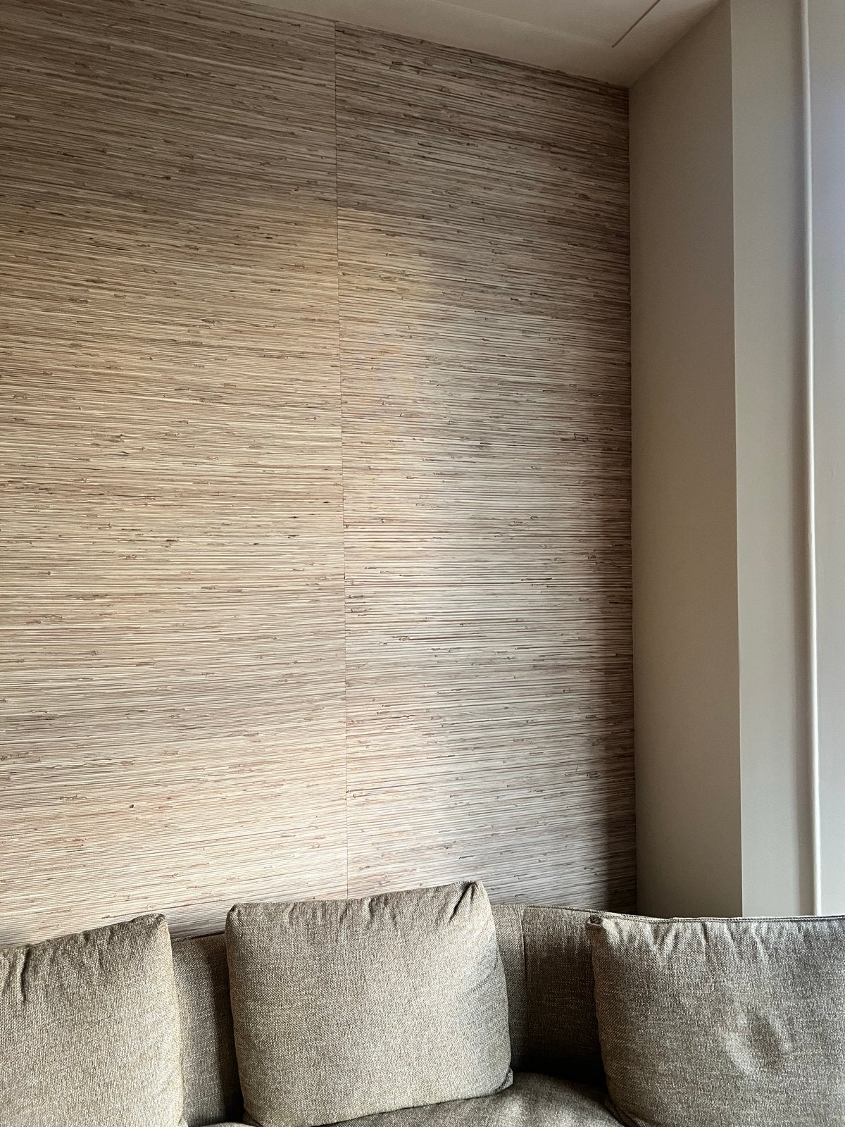 Eijffinger grasweefsel behang 389562: 12 restbanen + lijm, Ophalen, Natuurlijk, Overige merken, Beige