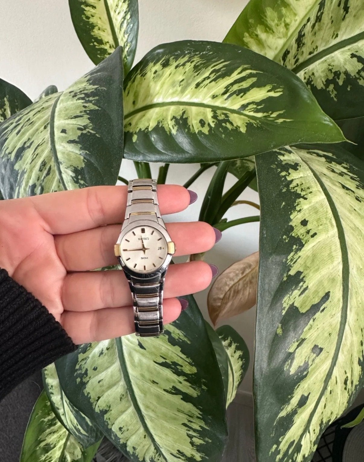 Seiko dames horloge met extra schakels, Ophalen, Seiko, Gebruikt, Staal