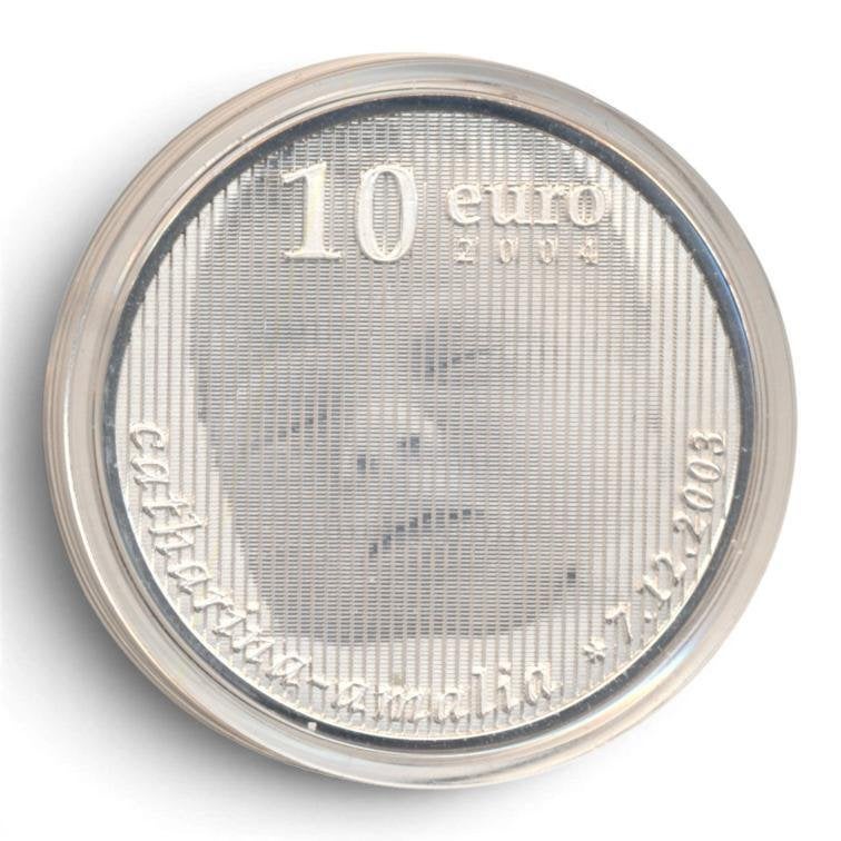 Nederland 10 euro 2004 Amalia Proof zilver, Koningin Beatrix, Zilver, Euro's, Ophalen of Verzenden